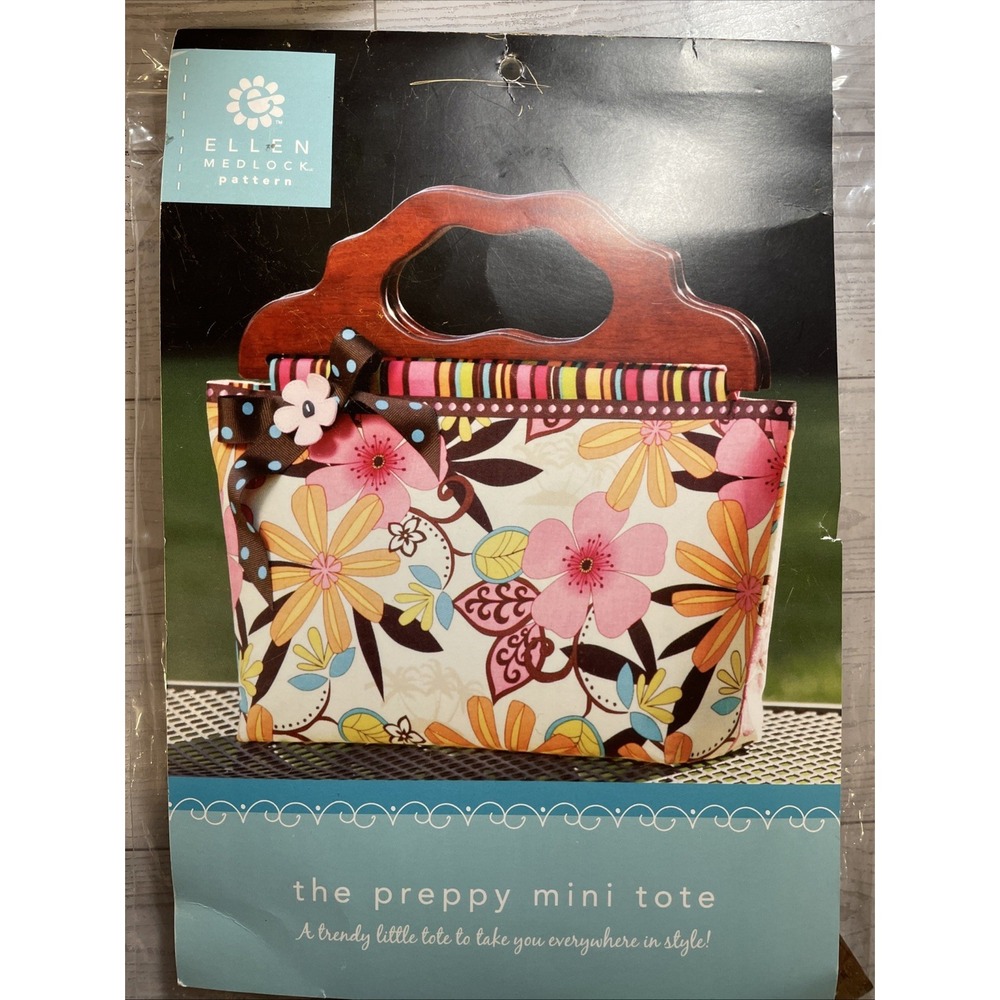 ELLEN MEDLOCK PATTERN-THE PREPPY MINI TOTE-Comes With Handles New Sealed‎ VTG